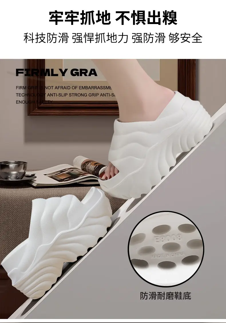 Women's White Airless Heel Slippers with Warmth — feature 27