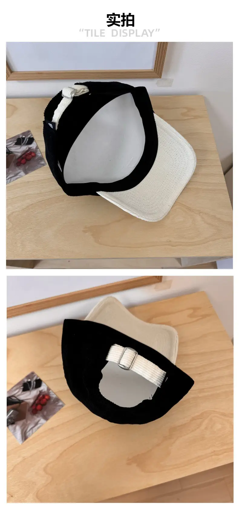 Vintage Bear Embroidered Corduroy Cap Women Spring Autumn — feature 6