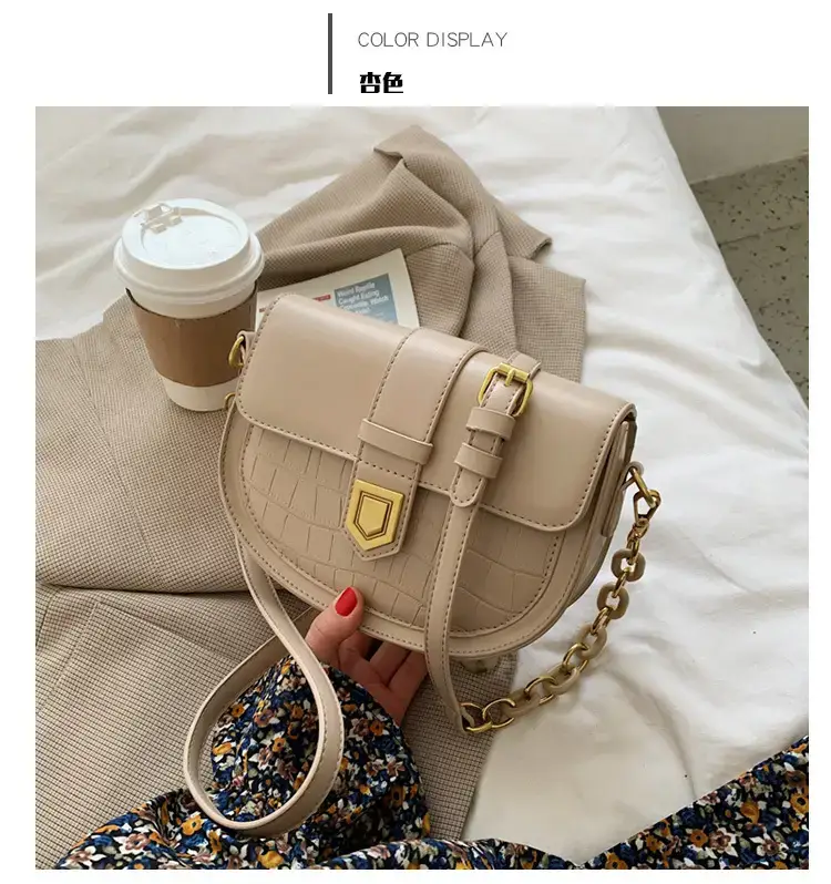 Women's Cream Crossbody Bag with Chain Strap — feature 28