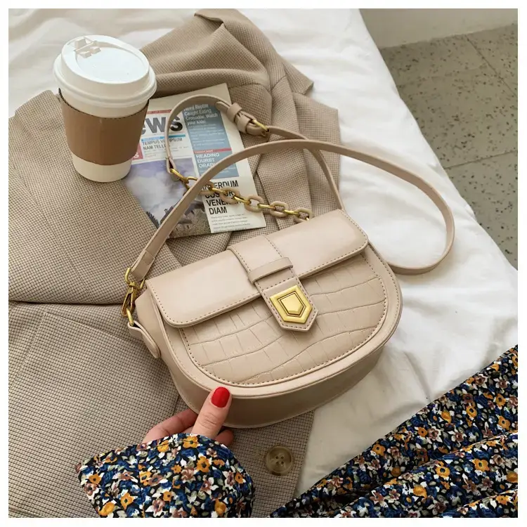 Women's Cream Crossbody Bag with Chain Strap — feature 29