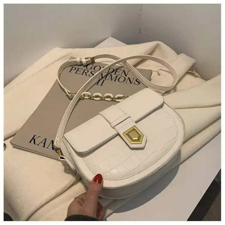 Women's Cream Crossbody Bag with Chain Strap — feature 36