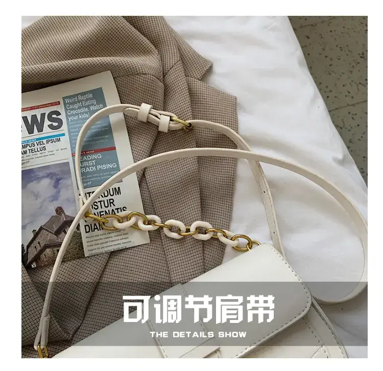 Women's Cream Crossbody Bag with Chain Strap — feature 6
