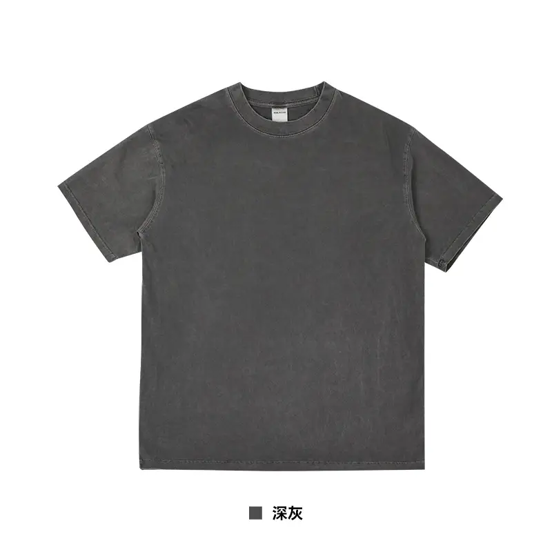 Men's 280g Heavyweight Fried Salt T-Shirt Black - Image 2