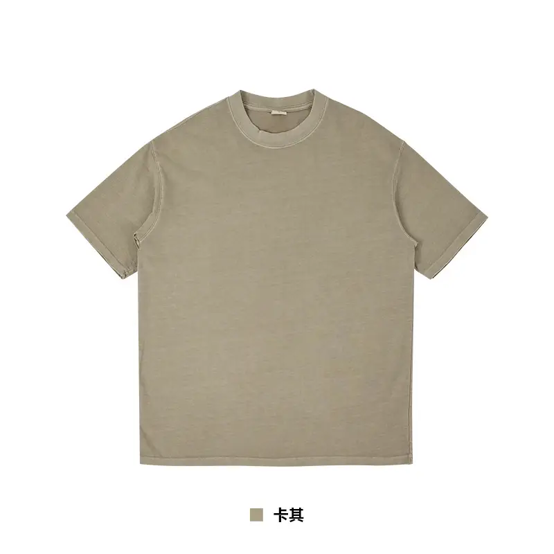 Men's 280g Heavyweight Fried Salt T-Shirt Black - Image 5