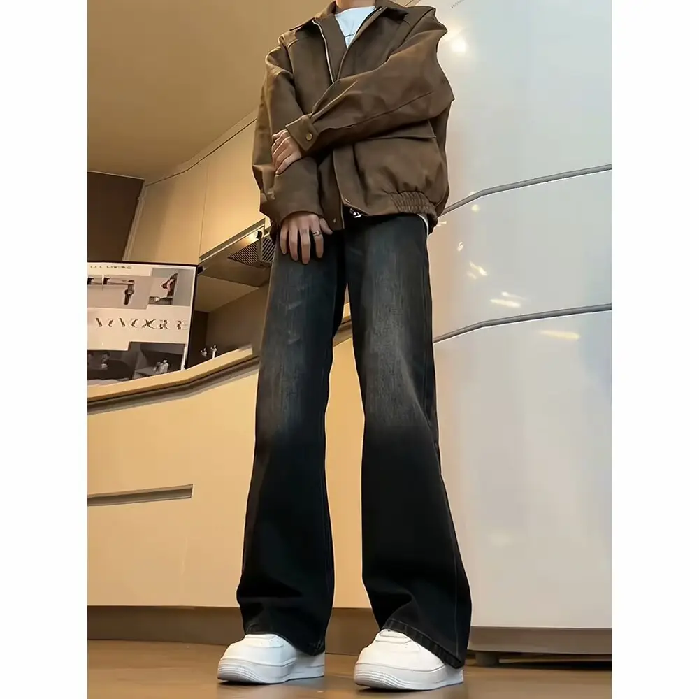 Men Vintage Blue American Vibe Jeans Wide Leg Mud Pants — feature 14