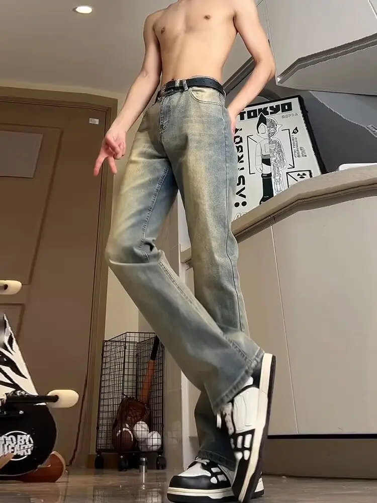 Men Vintage Blue American Vibe Jeans Wide Leg Mud Pants — feature 6