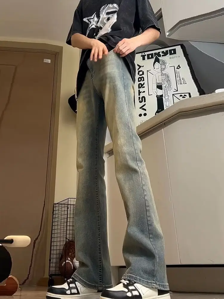 Men Vintage Blue American Vibe Jeans Wide Leg Mud Pants — feature 9