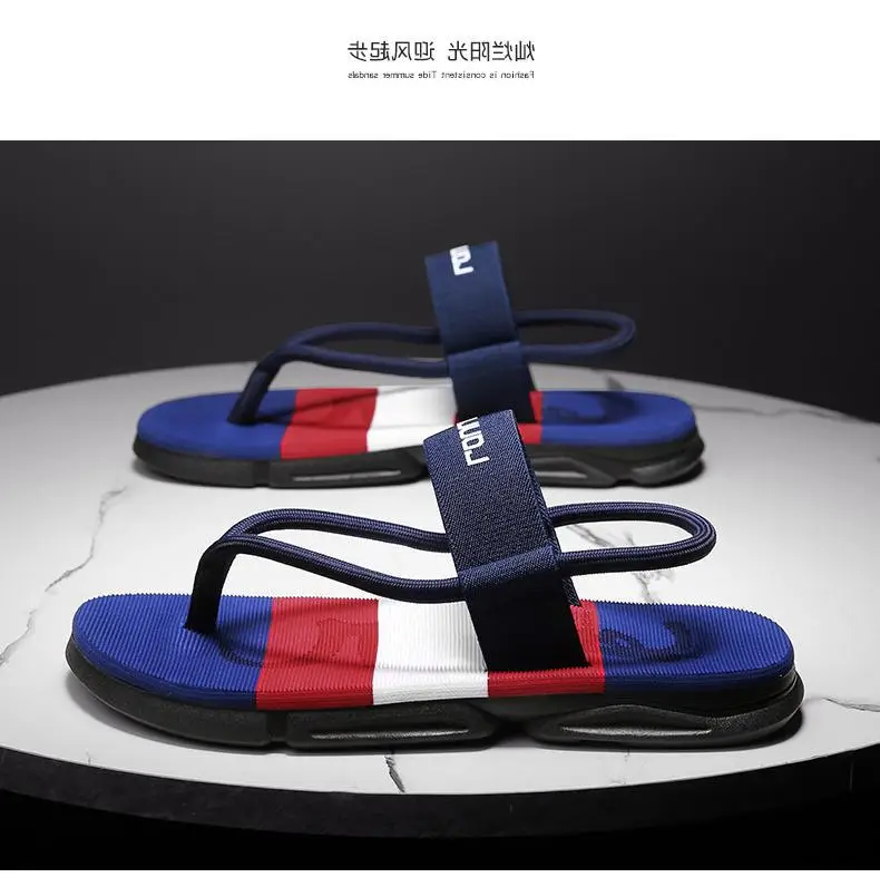 Fujian manufacturers cross-border summer new beach flip-flops men's fashion outdoor men's thick-soled sandals foreign trade cool — feature 11