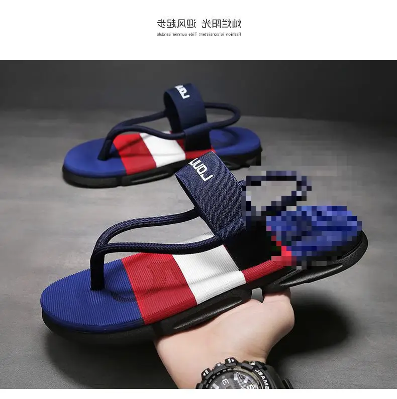 Fujian manufacturers cross-border summer new beach flip-flops men's fashion outdoor men's thick-soled sandals foreign trade cool — feature 12