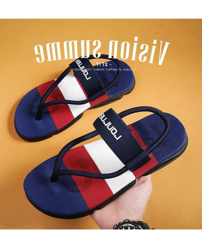 Fujian manufacturers cross-border summer new beach flip-flops men's fashion outdoor men's thick-soled sandals foreign trade cool — feature 4