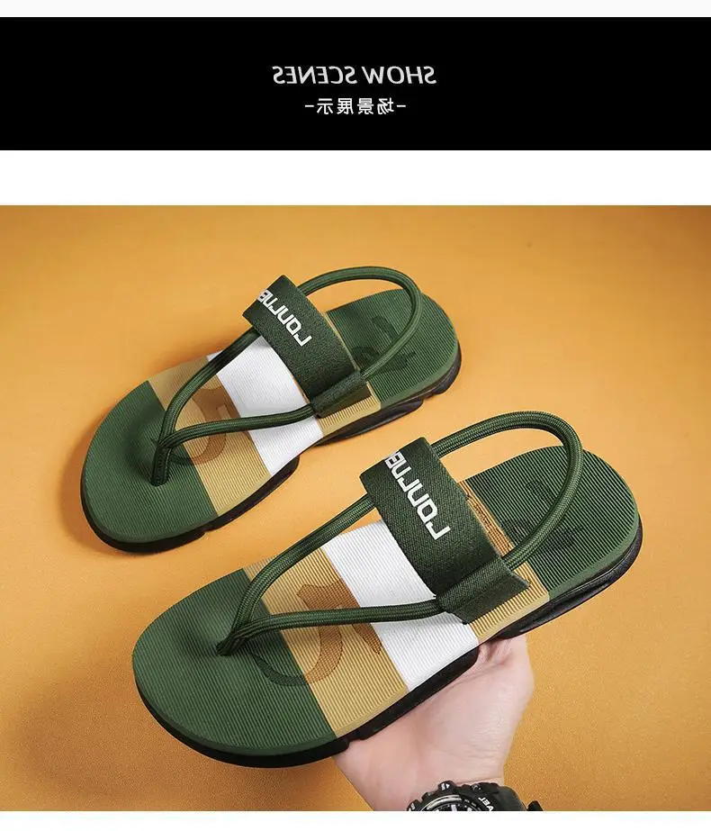 Fujian manufacturers cross-border summer new beach flip-flops men's fashion outdoor men's thick-soled sandals foreign trade cool — feature 9
