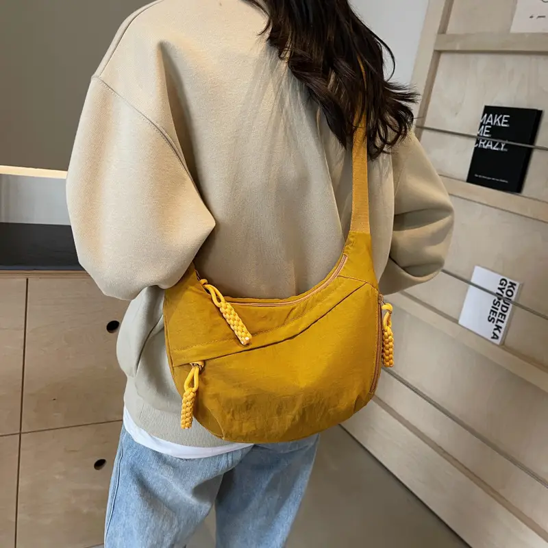 Olive Green Women's Canvas Shoulder Bag Large Capacity - Image 12