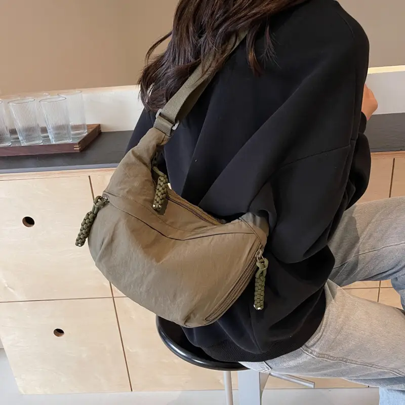 Olive Green Women's Canvas Shoulder Bag Large Capacity — feature 19