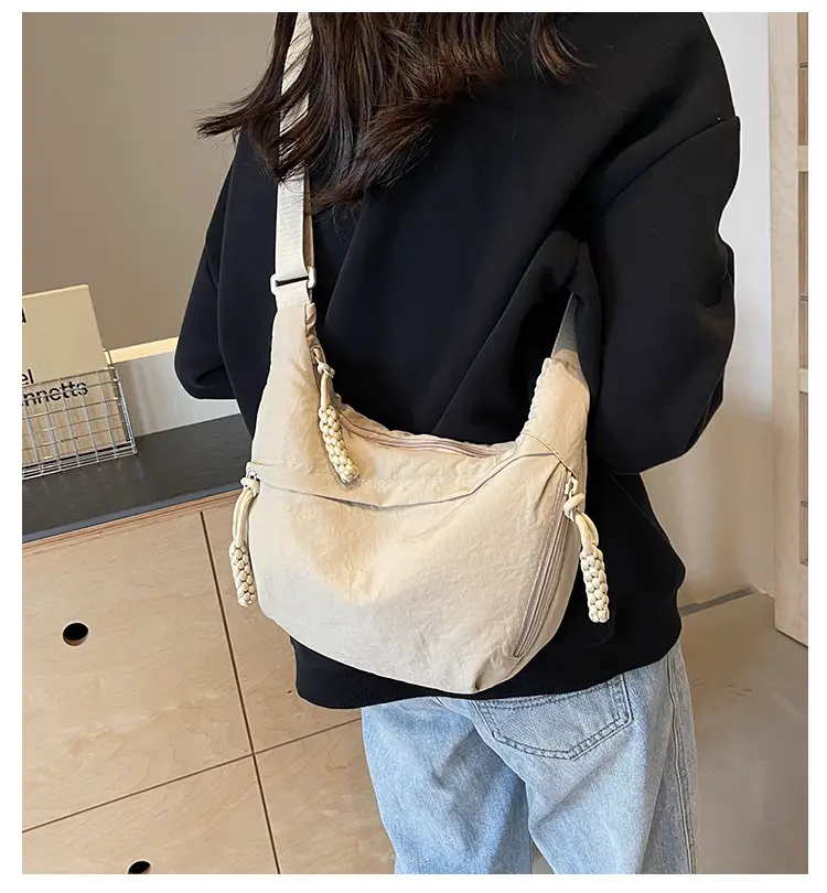 Olive Green Women's Canvas Shoulder Bag Large Capacity — feature 2