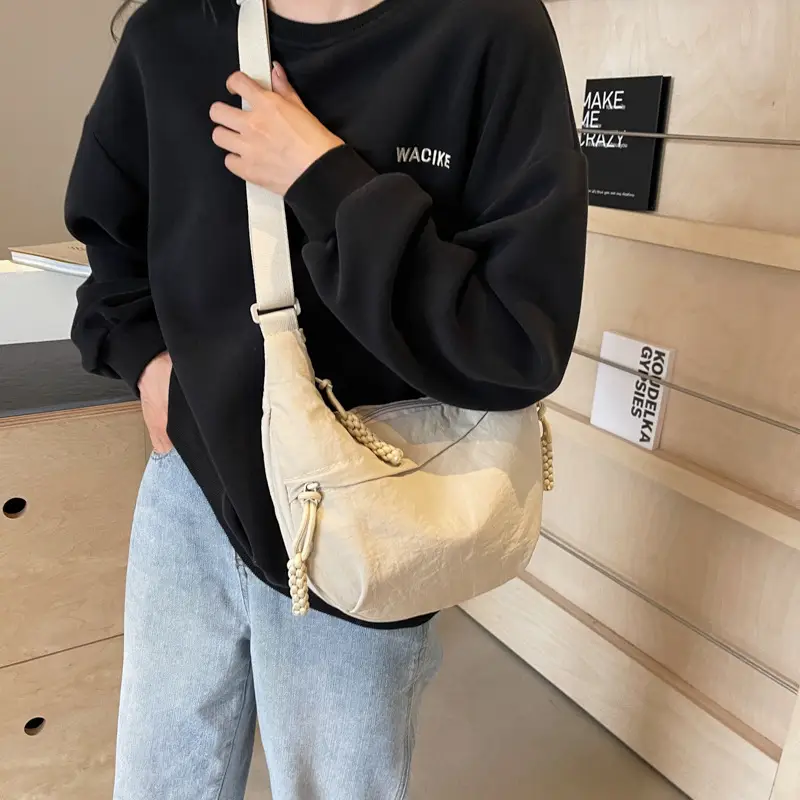Olive Green Women's Canvas Shoulder Bag Large Capacity — feature 35