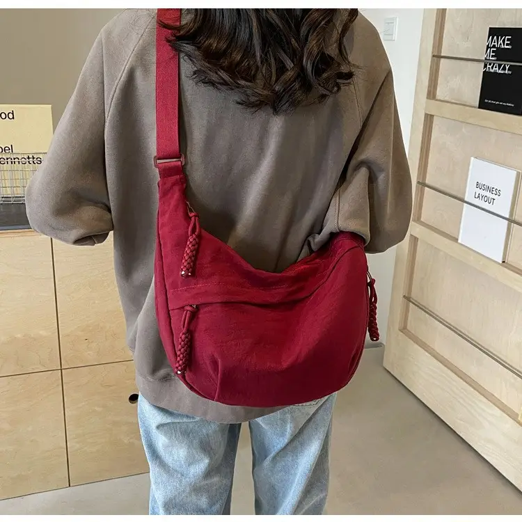 Olive Green Women's Canvas Shoulder Bag Large Capacity — feature 37