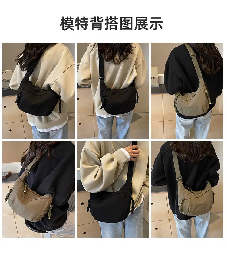 Olive Green Women's Canvas Shoulder Bag Large Capacity — feature 8