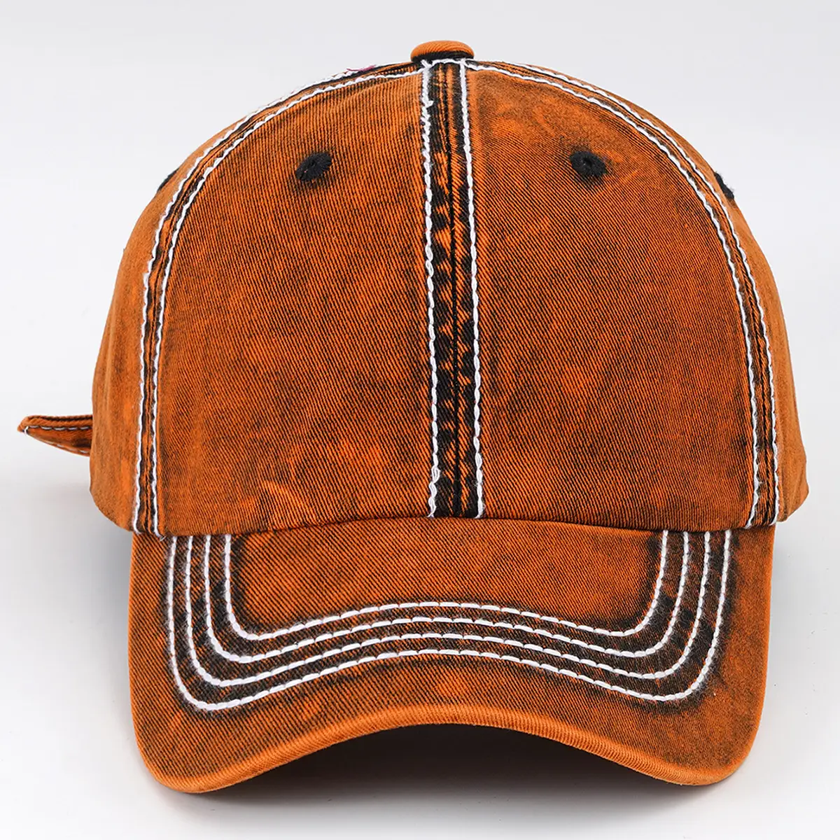 Retro Distressed Washed Peaked Baseball Cap for Men Women - Image 3