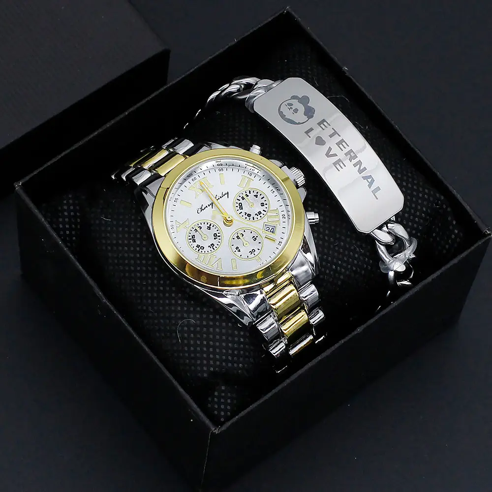 Couple Stainless Steel Quartz Watches for Men Women - Image 2