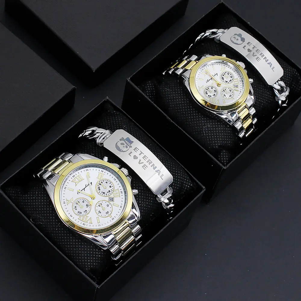 Couple Stainless Steel Quartz Watches for Men Women — feature 2