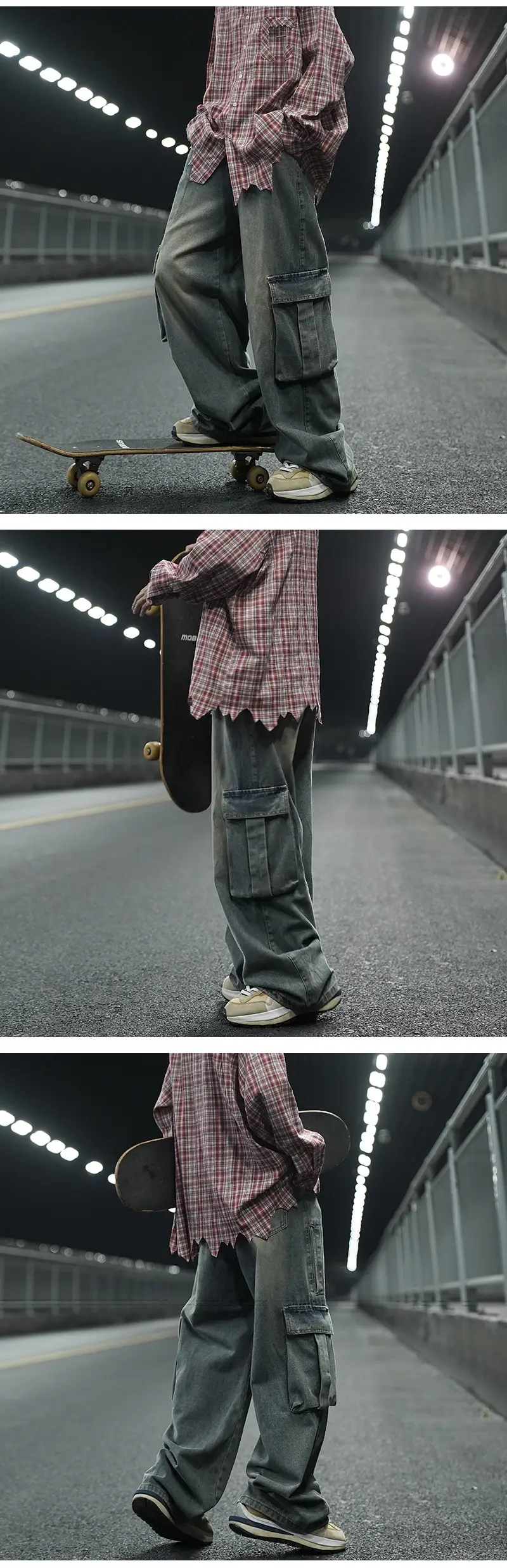 Men Retro Washed Jeans Wide Leg Pants Spring Autumn — feature 8