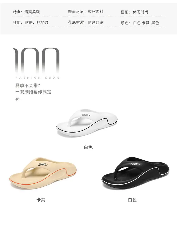 Men's Summer Thick-Soled Wear-Resistant Beach Sandals, Non-Slip, Anti-Odor, Soft-Soled High-End Men's Slippers — feature 4
