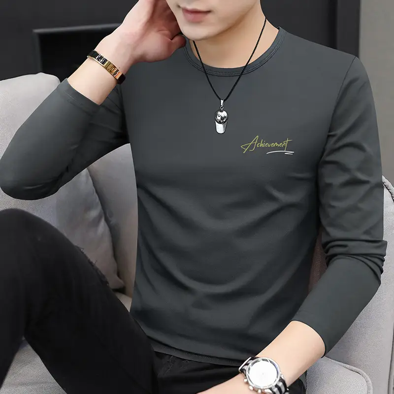 Men's 50S Modal Long Sleeve T-Shirt Black White Maroon Blue