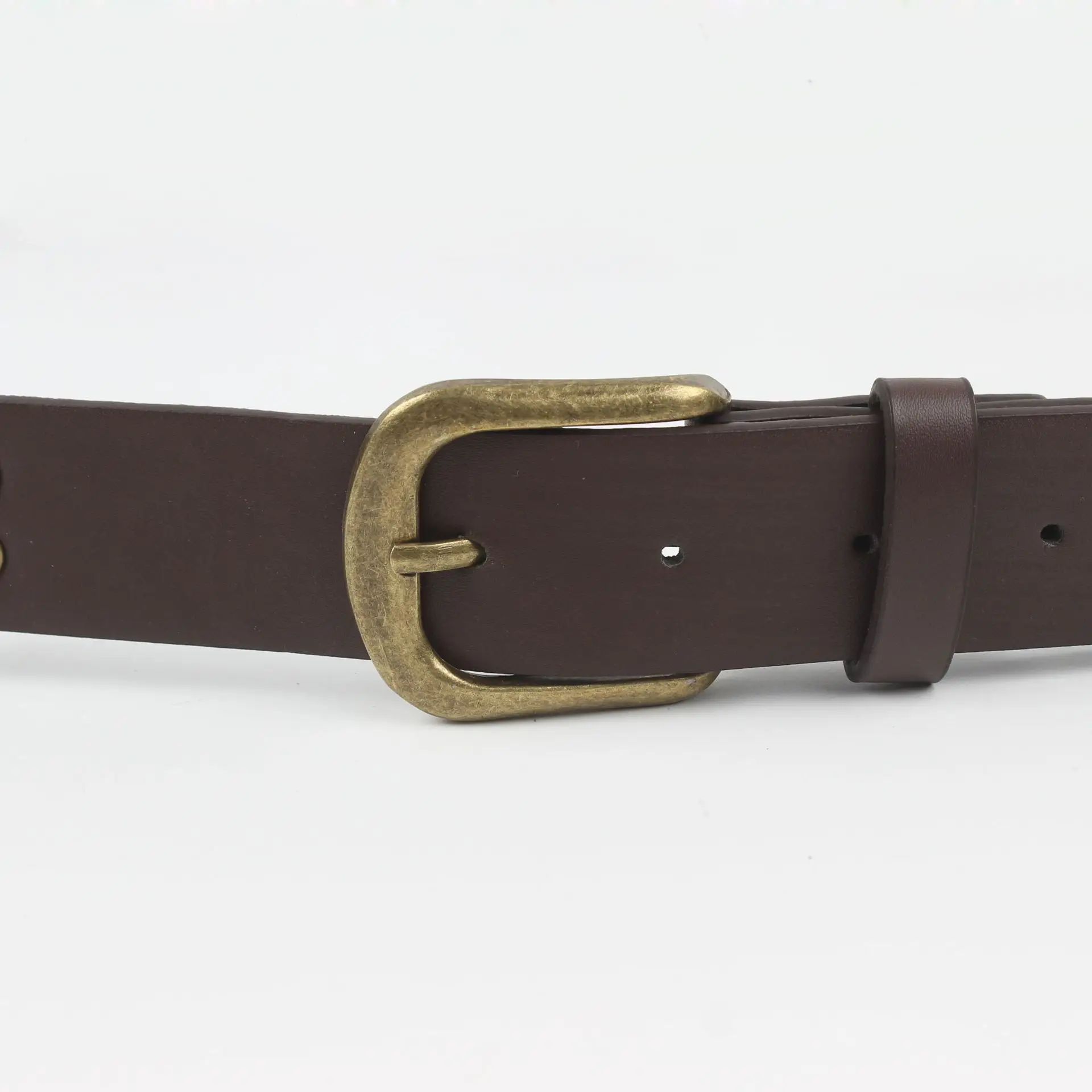 Retro American Hot Girl Rivet Stitching Wide Belt — feature 5