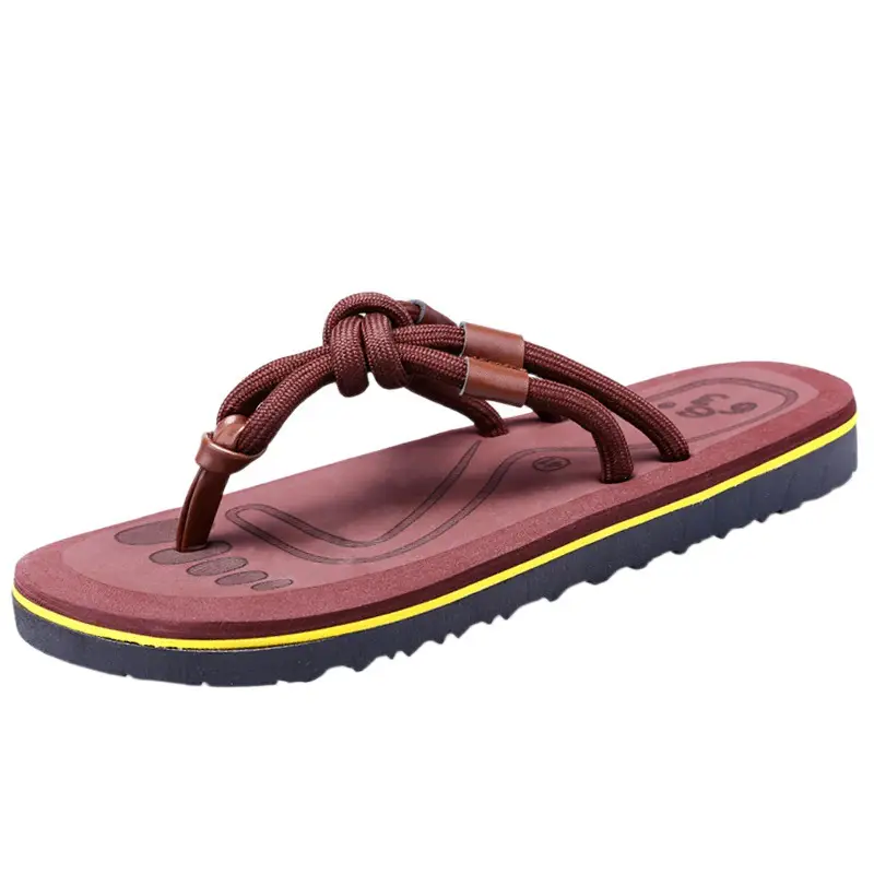 Fujian Men's Skull & Flower Flip Flops Non-Slip - Image 6