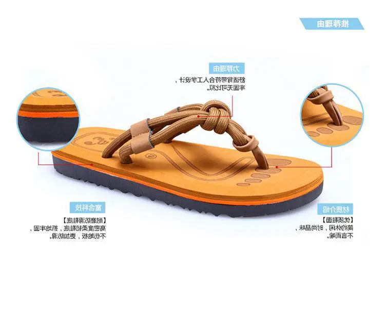 Fujian Men's Skull & Flower Flip Flops Non-Slip — feature 2