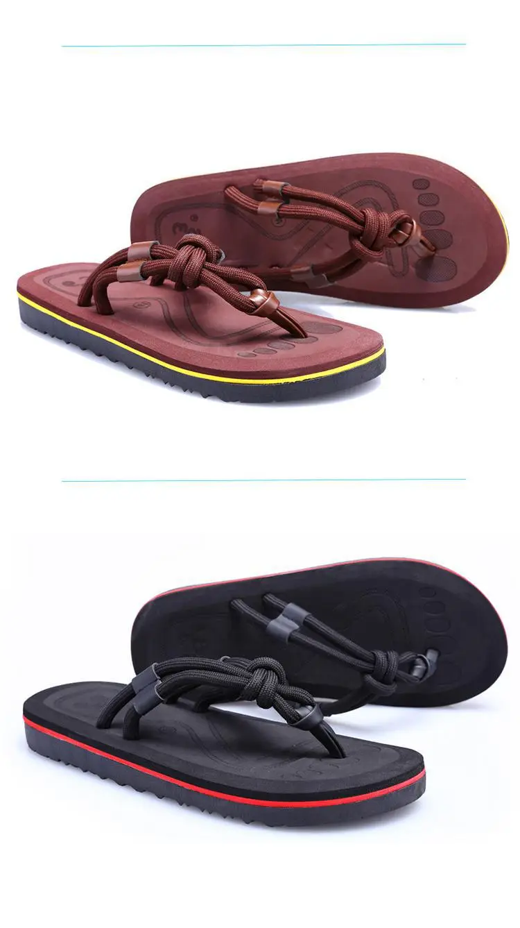 Fujian Men's Skull & Flower Flip Flops Non-Slip — feature 7