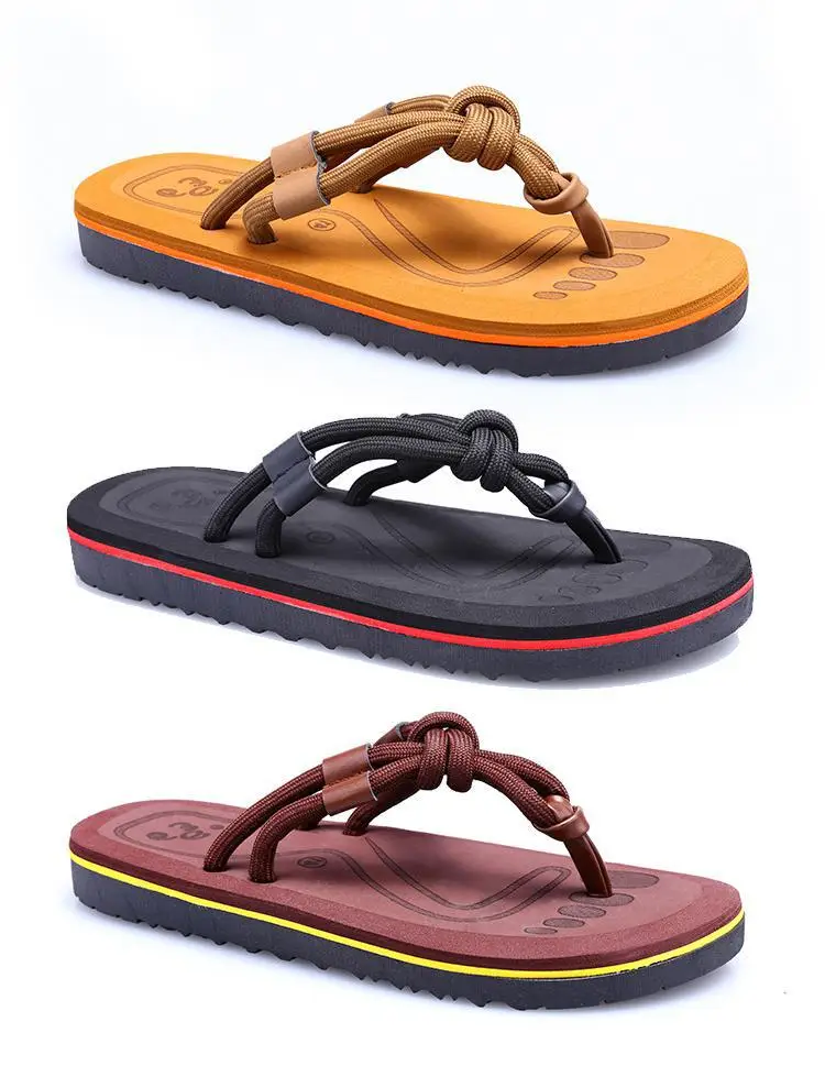 Fujian Men's Skull & Flower Flip Flops Non-Slip — feature 8