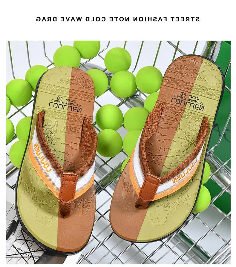 Fujian manufacturers 2024 new men's flip-flops summer slippers men's non-slip beach fashion trend outdoor sandals — feature 12