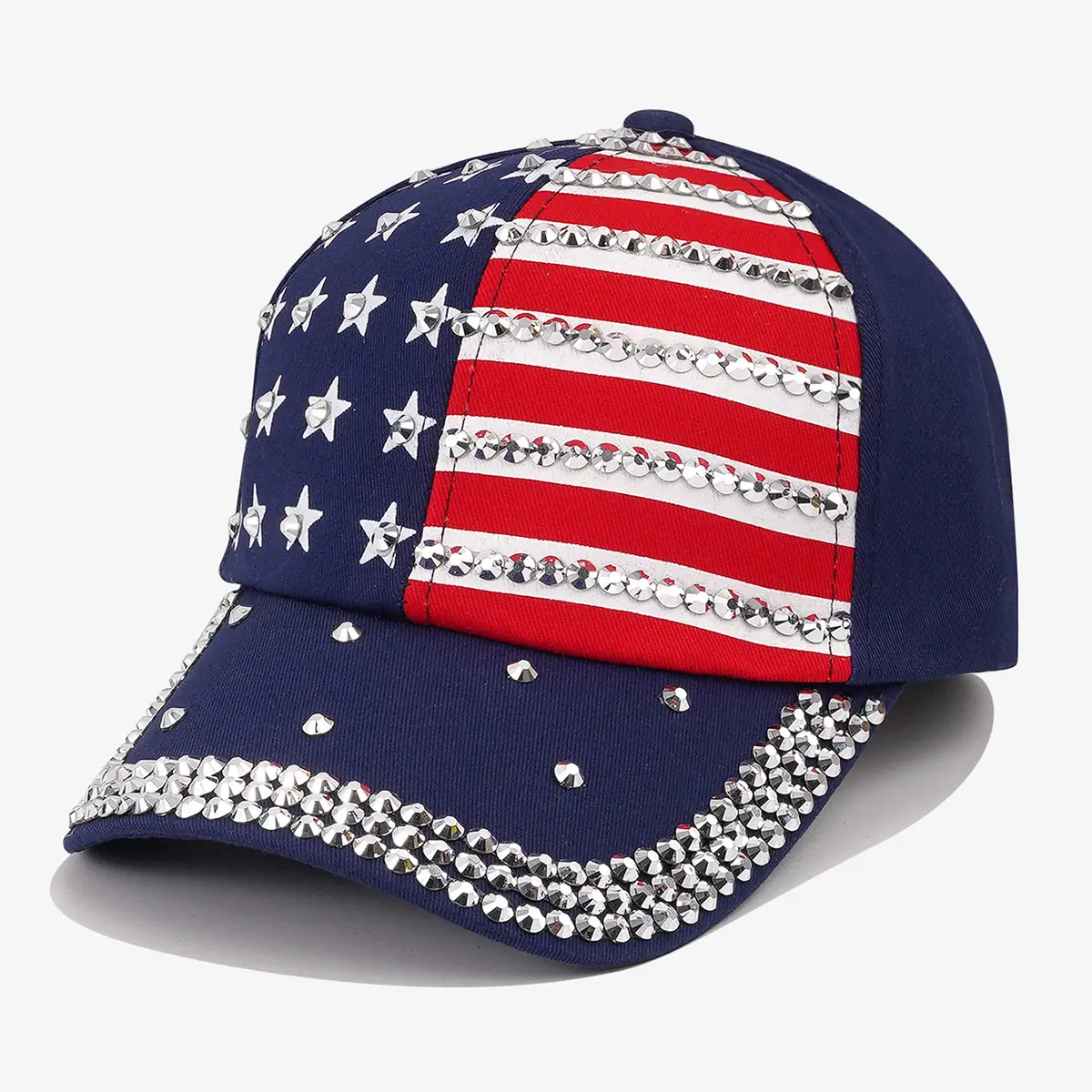 American Flag Rivet Baseball Cap for Men Women - Image 2
