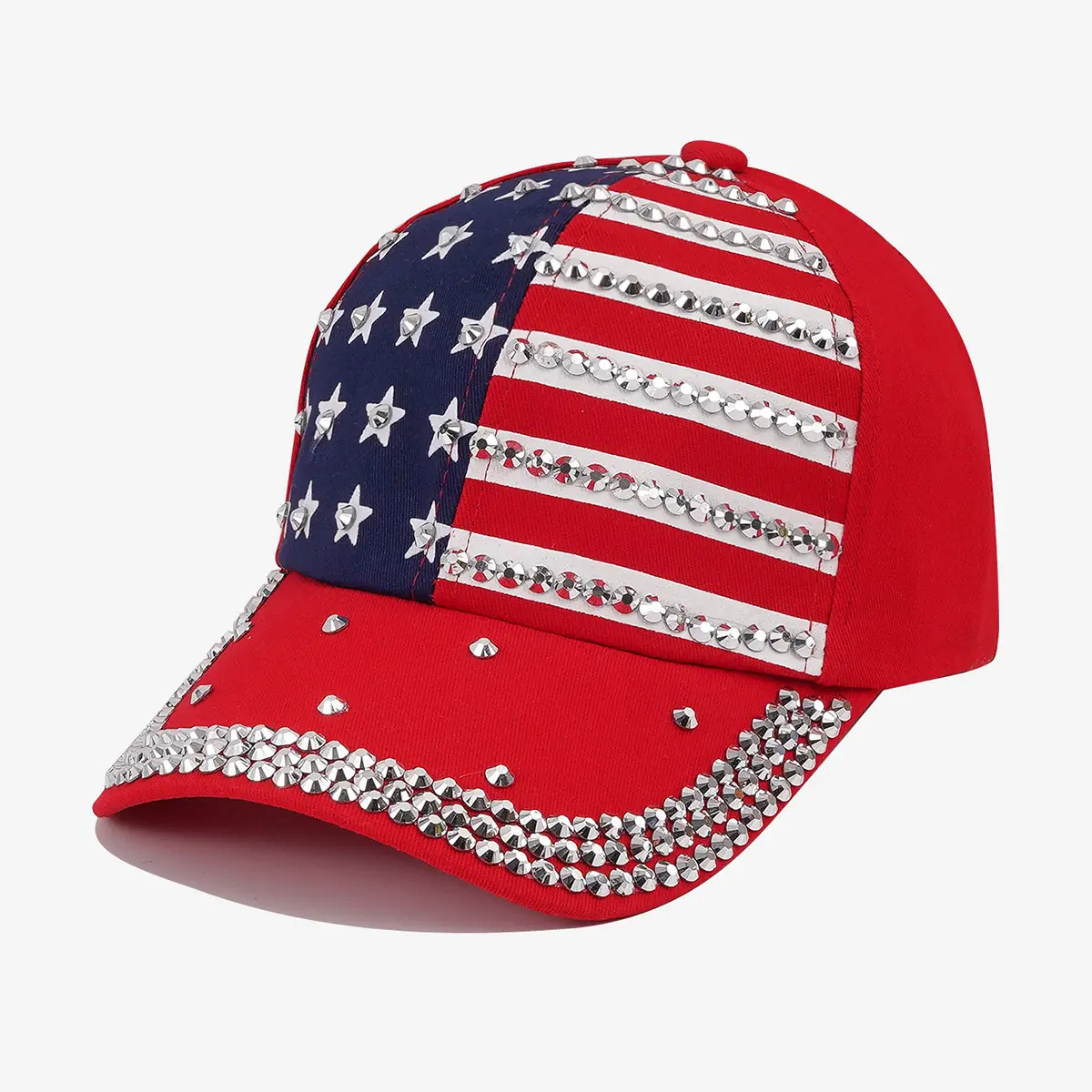 American Flag Rivet Baseball Cap for Men Women - Image 3