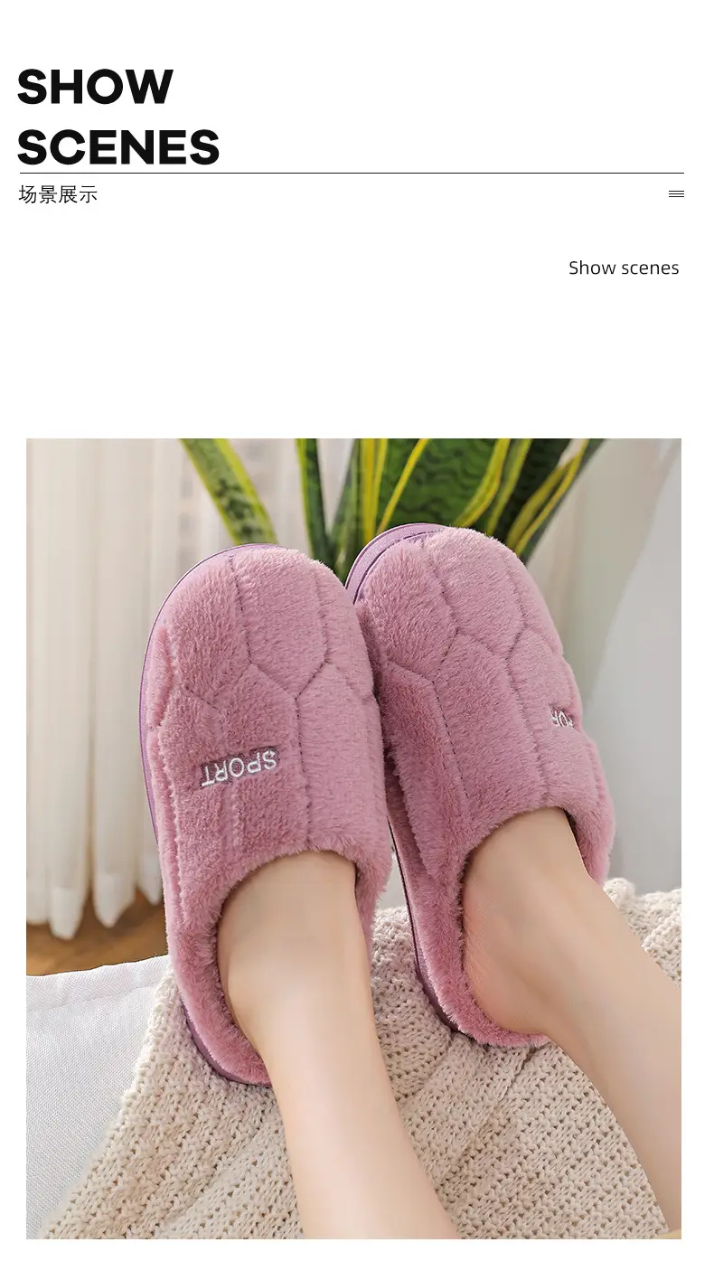 2024 New Winter Cotton Slippers Warm Thickened Anti-Slip Indoor Cotton Shoes Men's Cotton Slippers Women's Autumn and Winter Dual-Purpose — feature 10