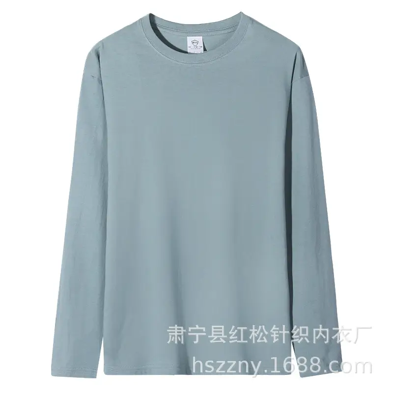 Men Grey Cotton Crewneck Long Sleeve T-Shirt - Image 4