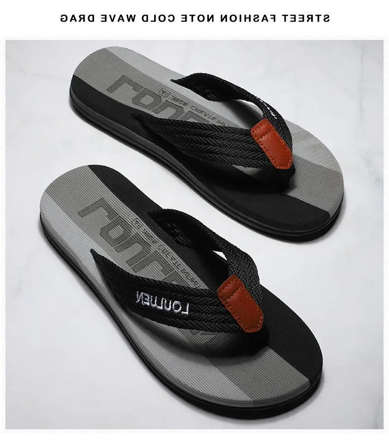 Fujian manufacturers Lu Lu An new men's flip-flops summer slippers men's non-slip beach fashion trend outdoor cool — feature 1