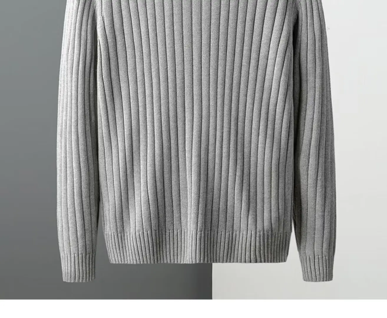 Men's Grey Knit Zipper Cardigan Sweater Winter Wear — feature 12