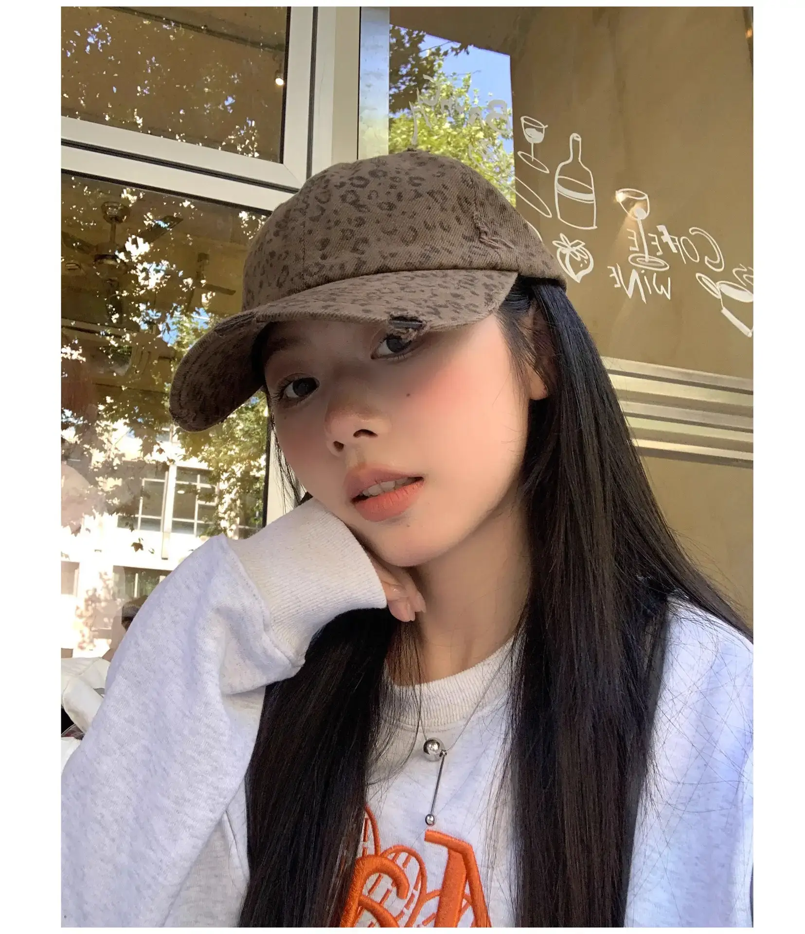 Sweet Drag Cool Sister Leopard Cap Women All Match Washed Old Milled — feature 13