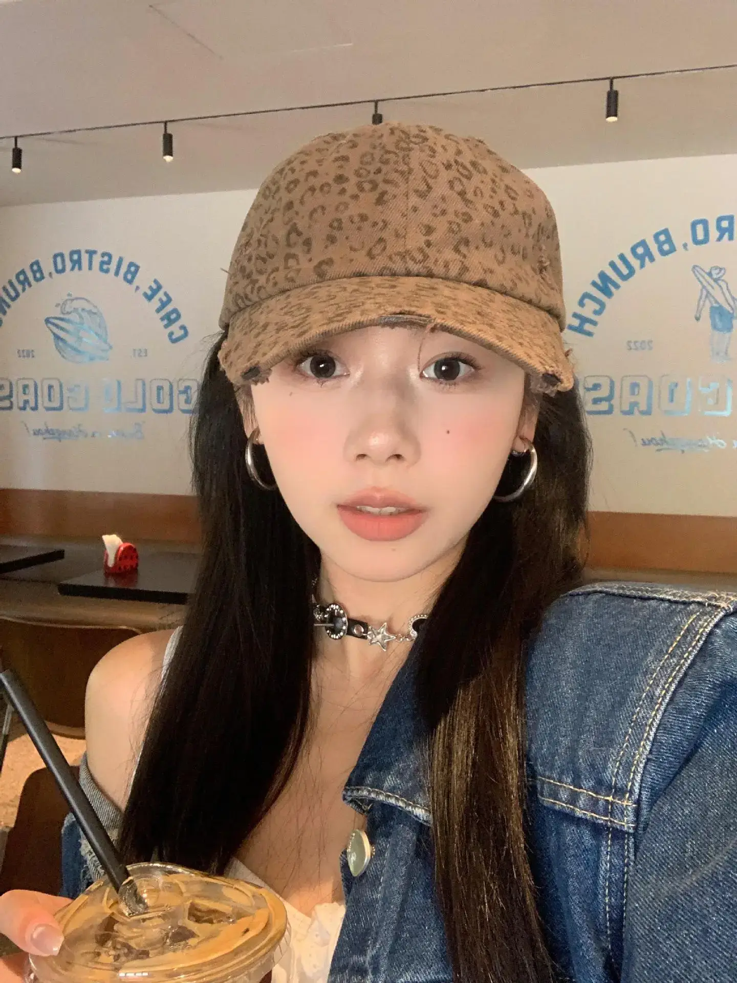 Sweet Drag Cool Sister Leopard Cap Women All Match Washed Old Milled — feature 9