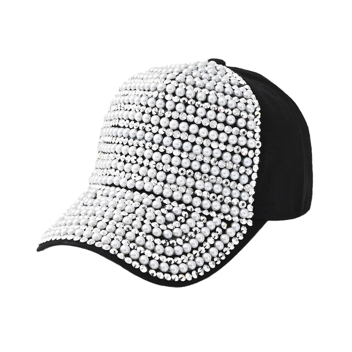 Stereo Pearl-Encrusted Baseball Cap for Men Women