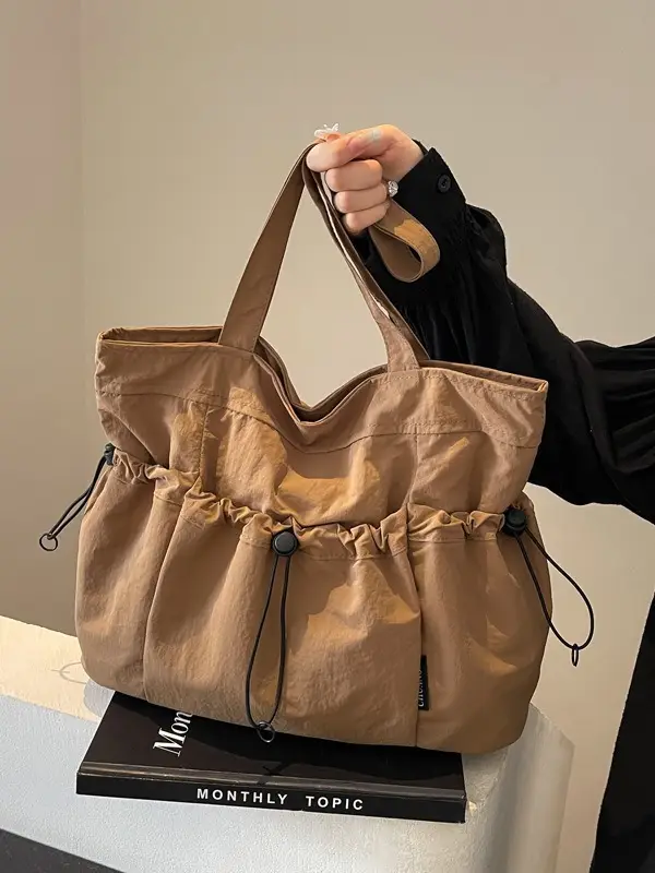 Women Pleated Shoulder Bag Autumn Winter Large Capacity - Image 6