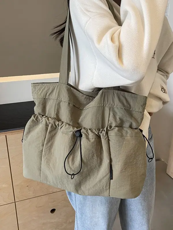Women Pleated Shoulder Bag Autumn Winter Large Capacity - Image 7