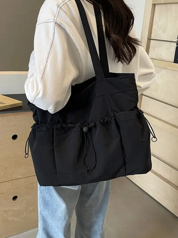 Women Pleated Shoulder Bag Autumn Winter Large Capacity - Image 9