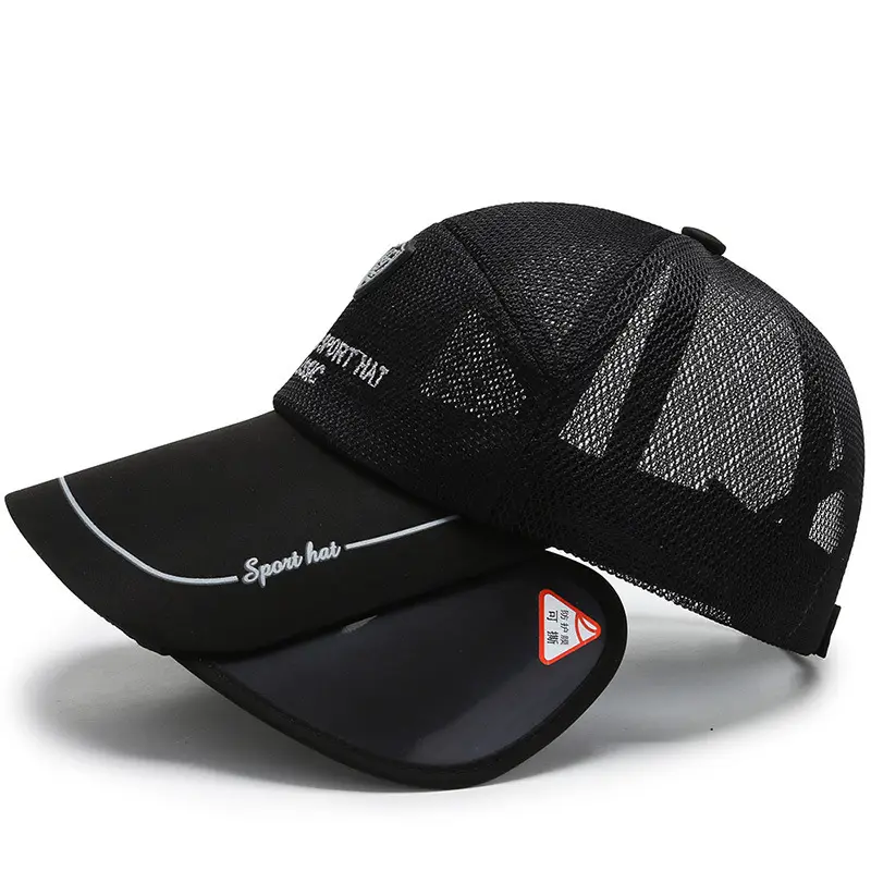 2024 New Letter Thin Sun Visor Cap Unisex Breathable Black - Image 9