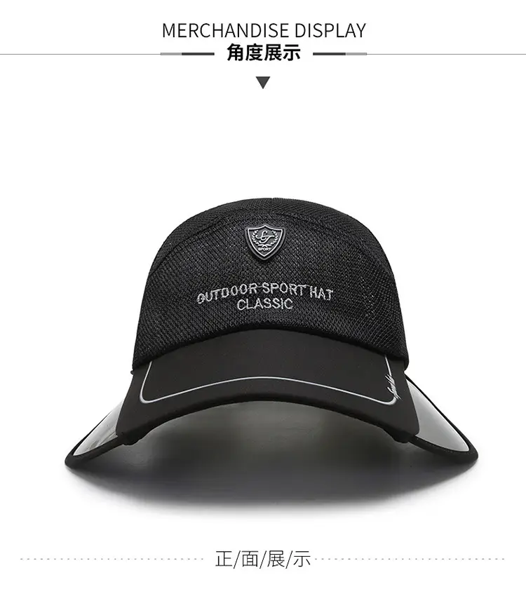 2024 New Letter Thin Sun Visor Cap Unisex Breathable Black — feature 6