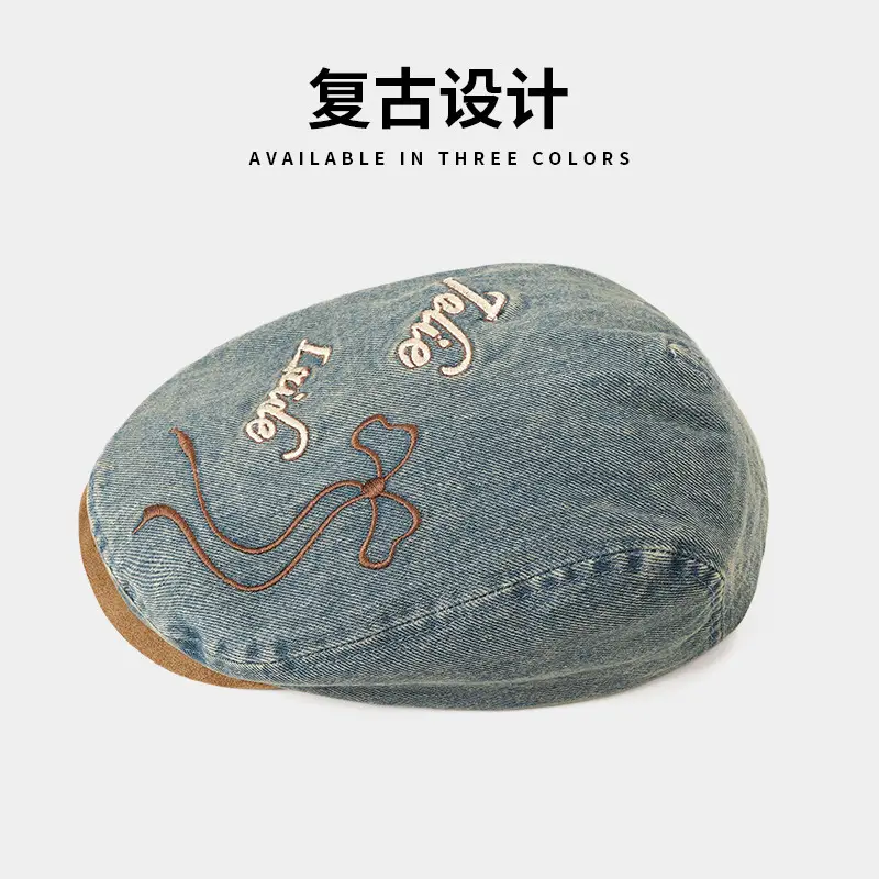 New British Vintage Denim Beret for Kids Small Outdoor - Image 7
