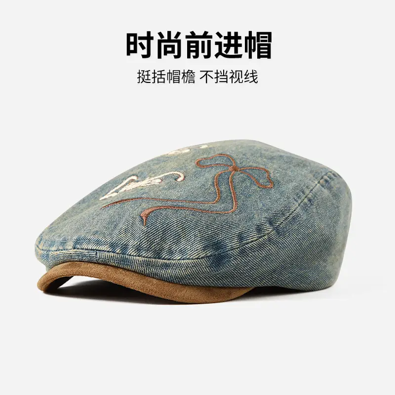New British Vintage Denim Beret for Kids Small Outdoor - Image 2