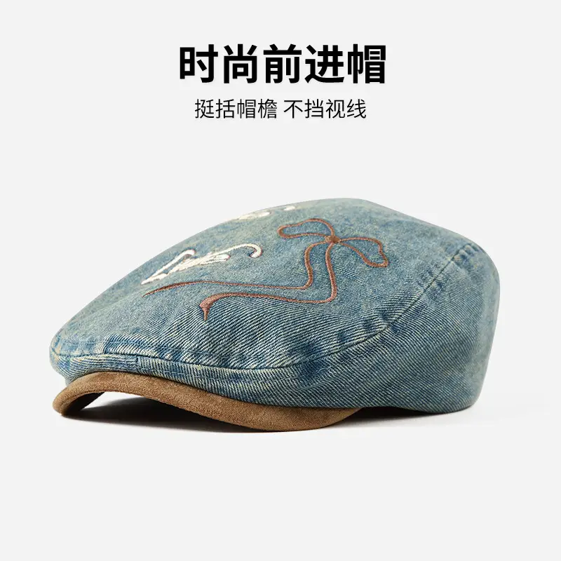New British Vintage Denim Beret for Kids Small Outdoor - Image 3